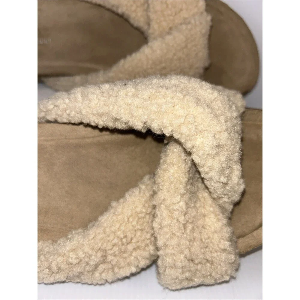 Davina Faux Shearling Treasure & Bond Tan Camel Slip On Slide Shoe Size 8?